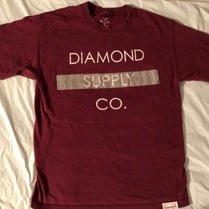 VINTAGE Y2K DIAMOND SUPPLY CO BAR T-SHIRT sz m burgandy